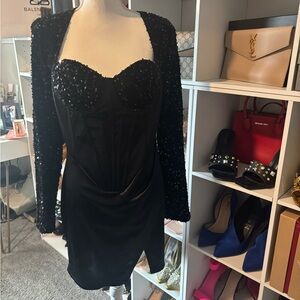 Elegant Black Sequin Dress